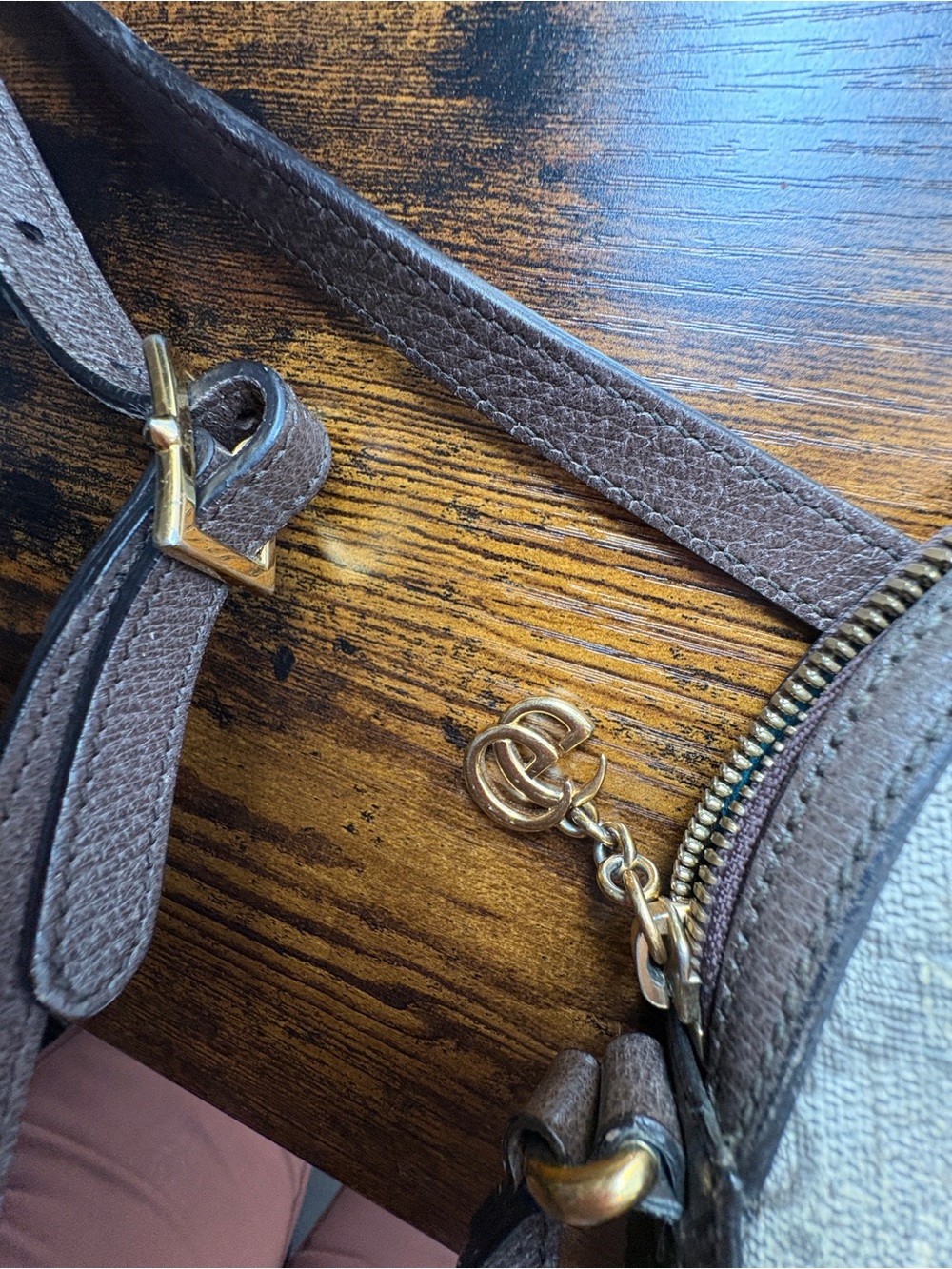 Gucci Ophidia Small Shoulder Bag GG Supreme Web Stripe Brown Leather As-Is - Picture 7 of 11